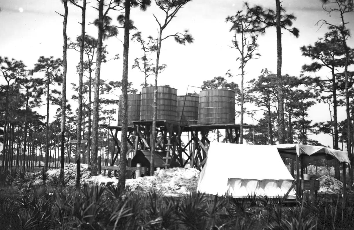 Elevated Water Tanks at Tent Community in Fellsmere